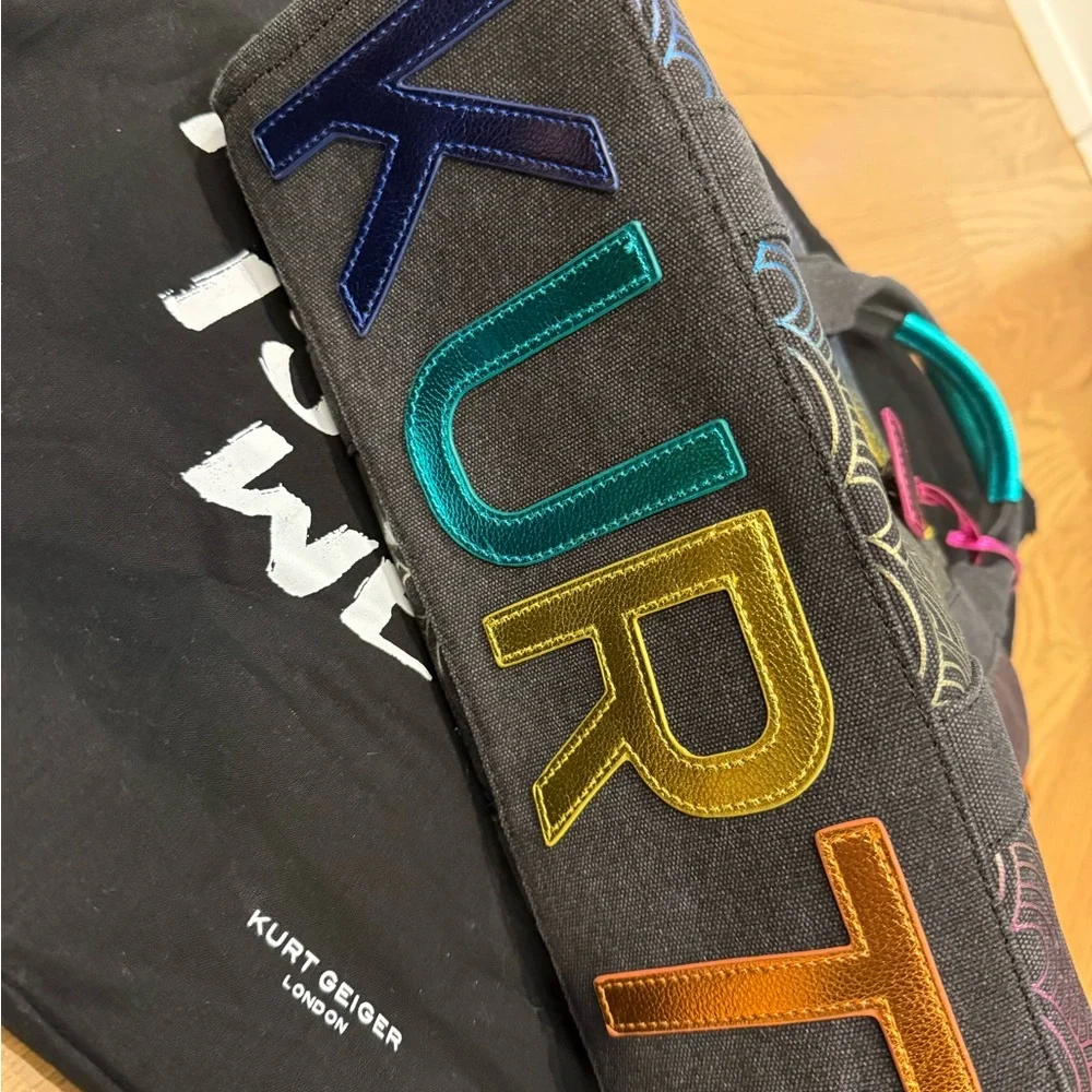 Kurt Geiger Rainbow Wave Tote with Black Accents - Picture 4 of 12